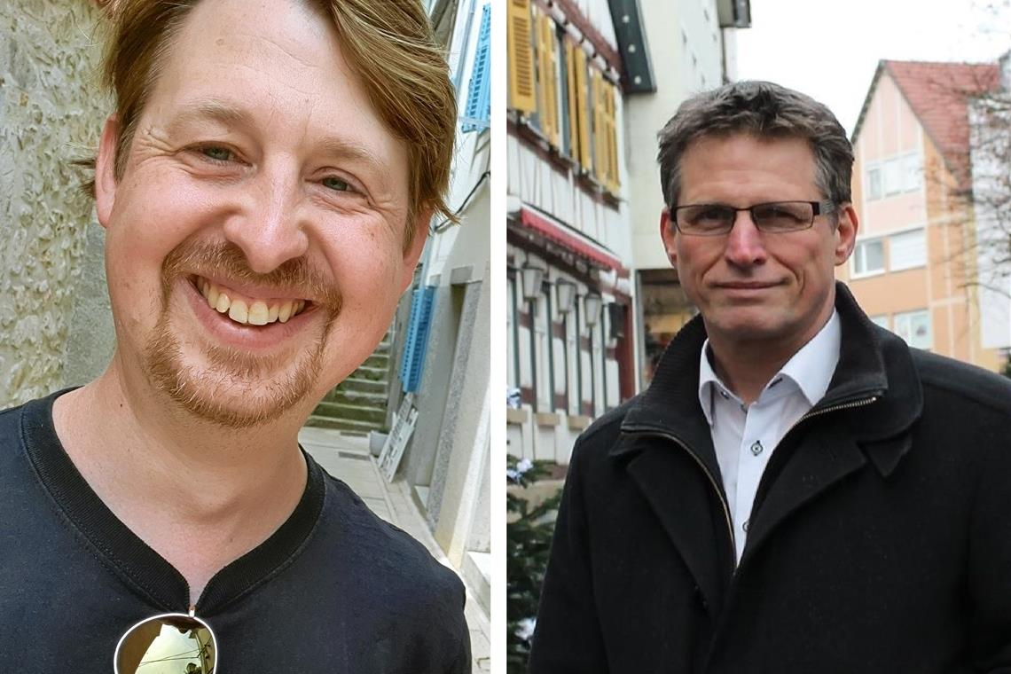 Marco Schlich (links) und Roland Stümke wollen ins Backnanger Rathaus. Fotos: privat