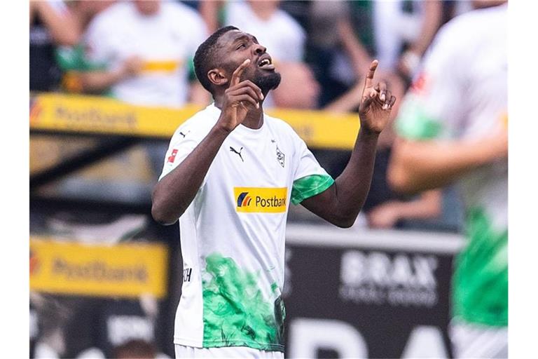 Marcus Thuram jubelt nach seinem Treffer. Foto: Marius Becker