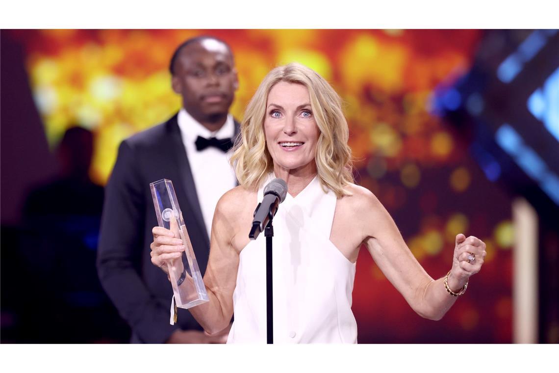 Maria Furtwängler freut sich über den Fernsehrpeis.