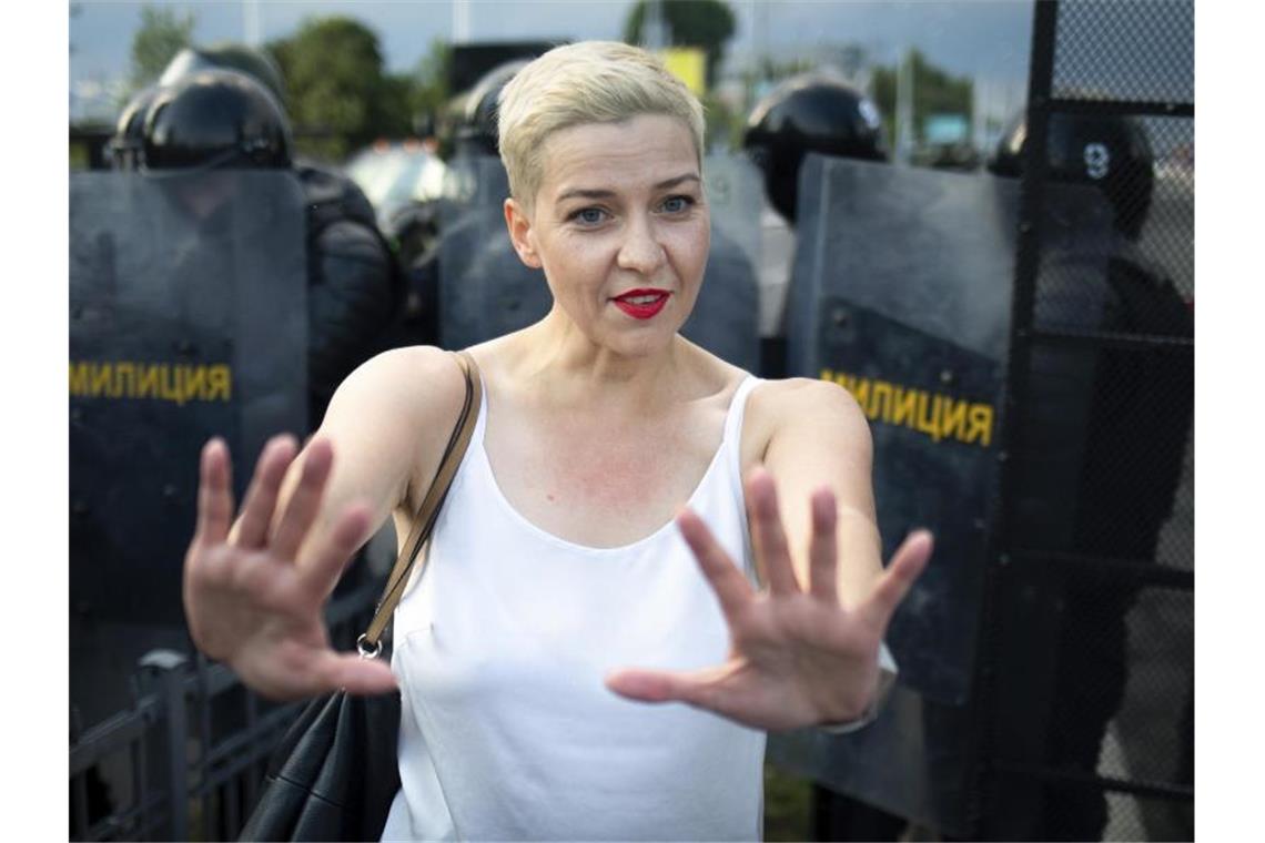 Kolesnikowa stellt Strafanzeige wegen Morddrohung in Belarus Maria Kolesnikowa sitzt jetzt in Untersuchungshaft in Minsk. Foto: -/AP/dpa
