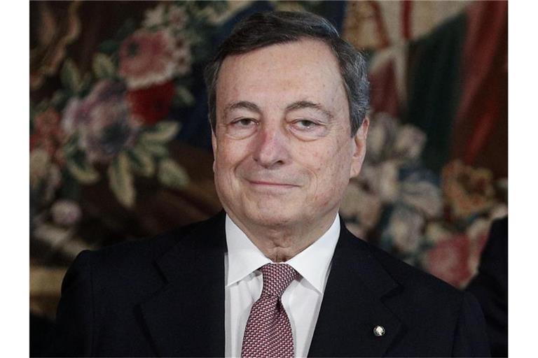 Mario Draghi, Ministerpräsident von Italien, nach seiner Vereidigung am 13. Februar im Präsidentenpalast Quirinale. Foto: Guglielmo Mangiapane/Reuters Pool/AP/dpa