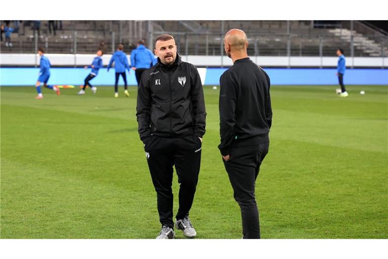 Mario Estasi, (rechts) Leiter Lizenzmannschaft beim SSV Ulm und SGV-Coach Kushtrim Lushtaku verbindet eine enge Freundschaft.