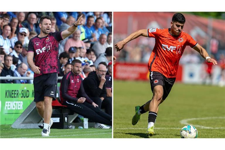 Mario Klotz stand nur vier Oberligaspiele  an der Seitenlinie beim 1. Göppinger SV, Stürmer Henrick Selitaj wechselt zum SGV Freiberg.      
Foto: Baumann