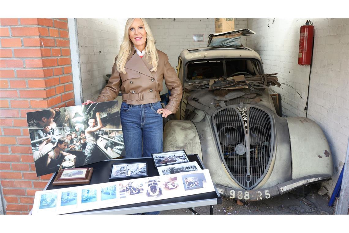 Marion Fedder, die Witwe von Jan Fedder hat den alten Peugeot 402 aus dem Filmklassiker "Das Boot" in einer Garage gefunden.