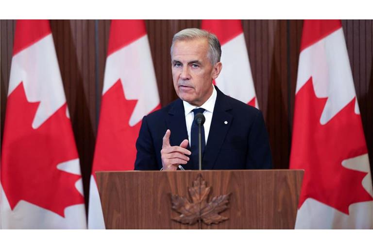 Mark Carney bei einer Pressekonferenz in Ottawa nach dem vorläufigen Scheitern der Handelsgespräche mit den USA