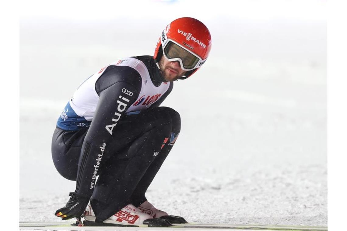 Markus Eisenbichler musste sich in Lahti nur Robert Johansson geschlagen geben. Foto: Grzegorz Momot/PAP/dpa