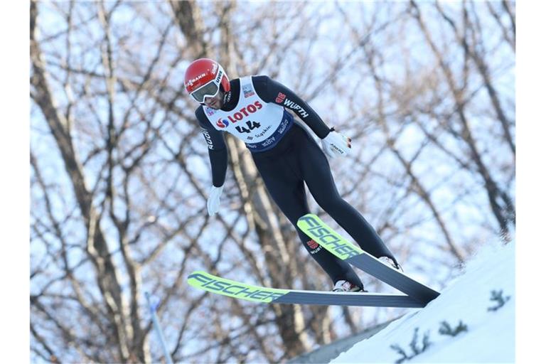 Markus Eisenbichler wurde in Wisla nur Letzter. Foto: Grzegorz Momot/PAP/dpa