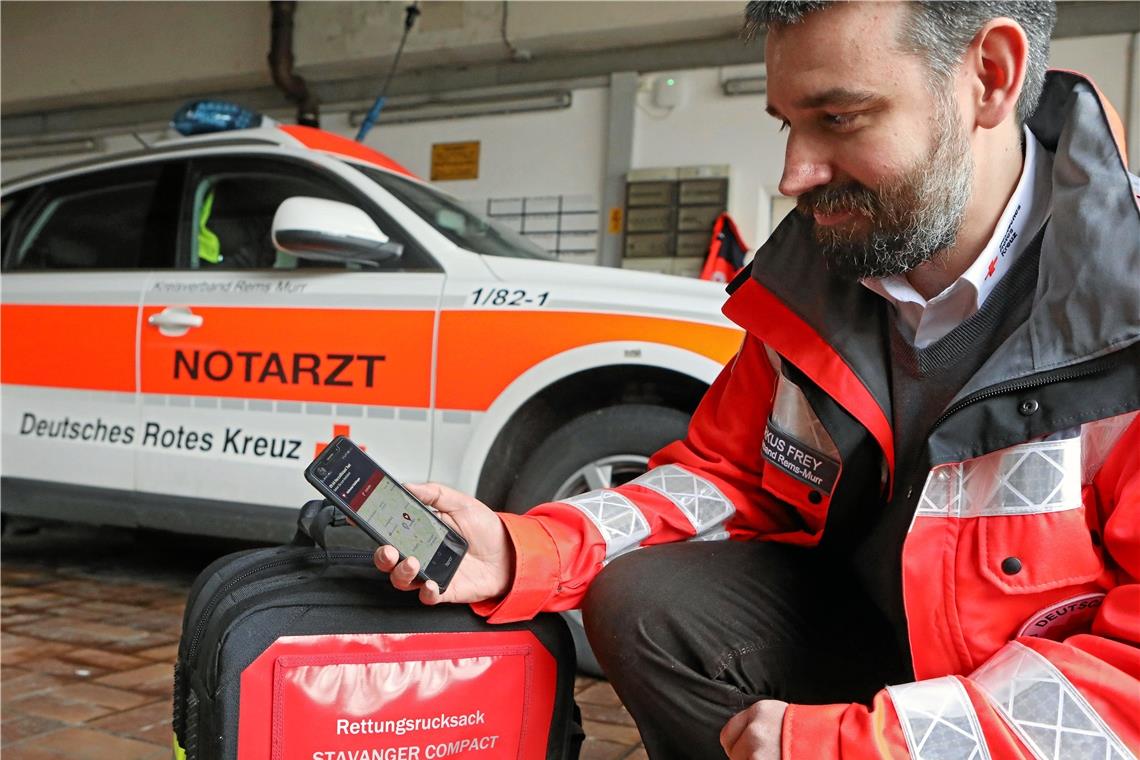 Markus Frey nutzt eine neue App, um im Notfall schnell vor Ort zu sein. Foto: A. Palmizi