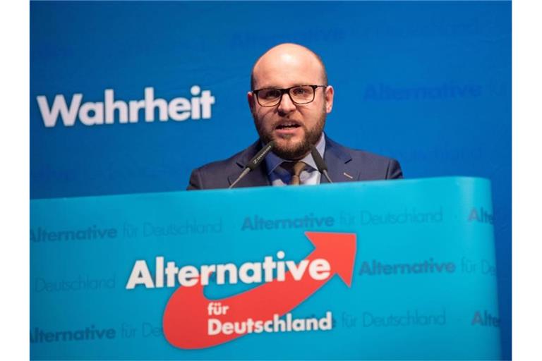 Markus Frohnmaier (AfD) spricht. Foto: Marijan Murat/dpa/Archivbild
