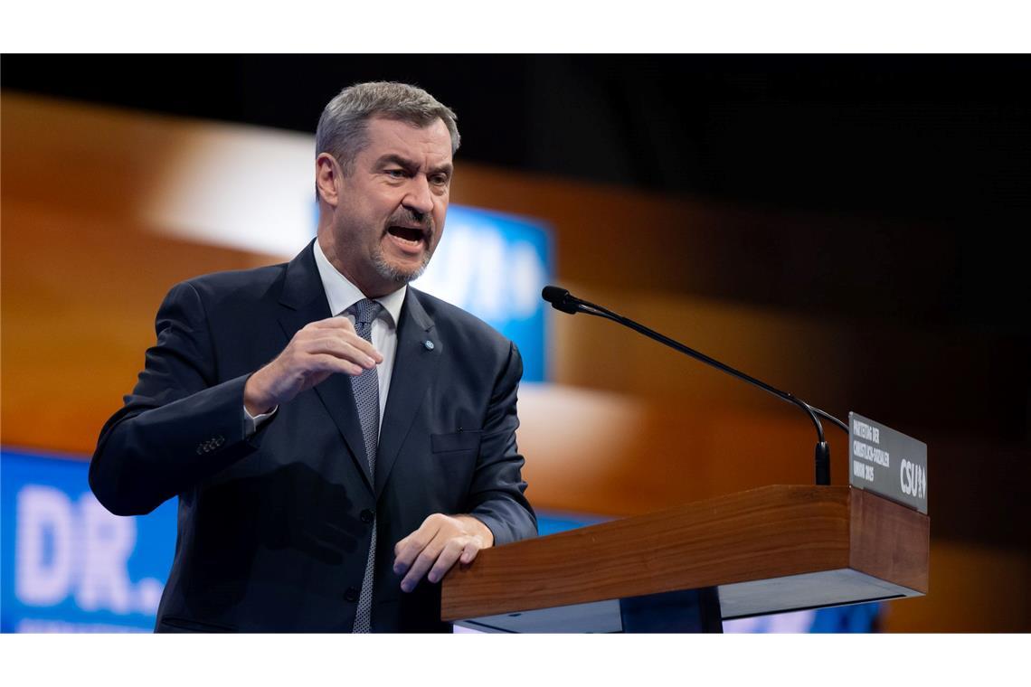 Markus Söder bekennt sich auf dem CSU-Parteitag zu Israel.