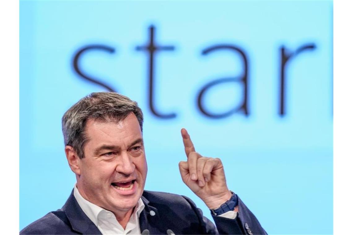 Markus Söder, CSU-Vorsitzender und Ministerpräsident von Bayern spricht. Foto: Kay Nietfeld/dpa/Archivbild