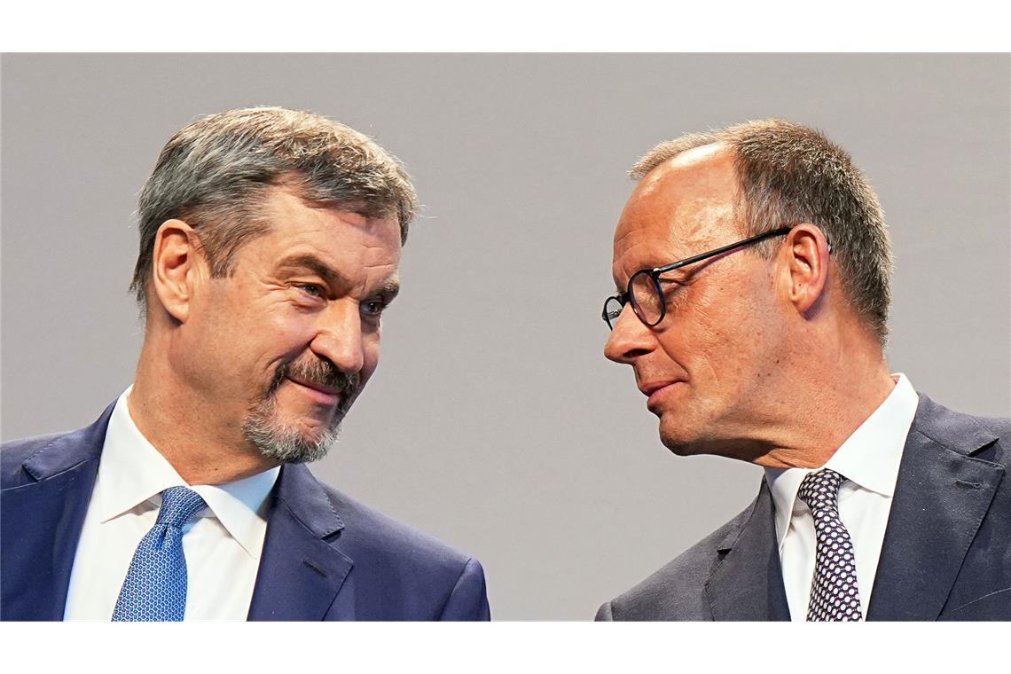 Söder rechnet offenbar mit Wahl von Merz am 6. Mai Markus Söder (l.) (CSU) und Friedrich Merz (CDU) verhandelten bei den Koalitionsverhandlungen für die Union.