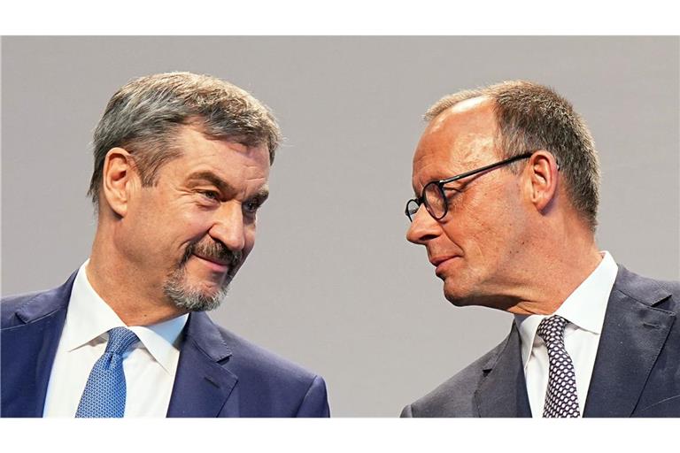 Markus Söder (l.) (CSU) und Friedrich Merz (CDU) verhandelten bei den Koalitionsverhandlungen für die Union.