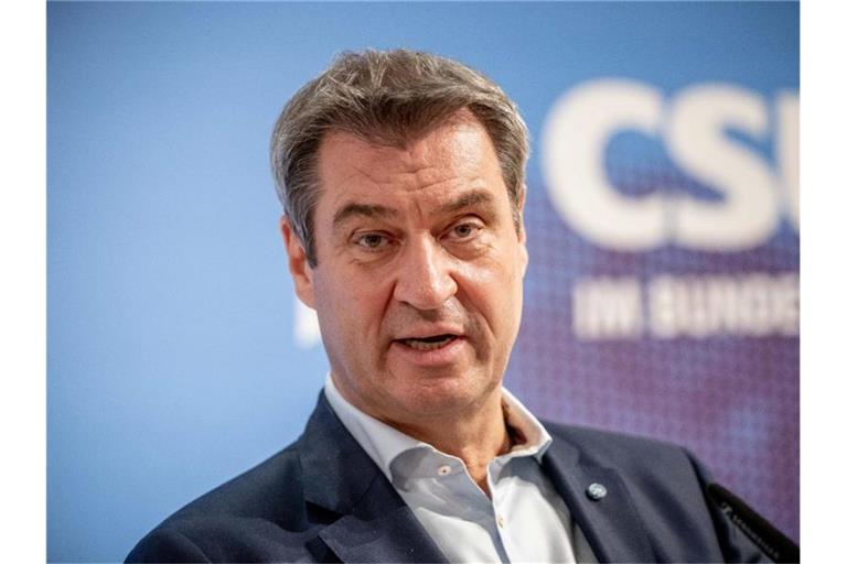 Markus Söder nach der Sitzung der CSU- Landesgruppe im neugewählten Bundestag. Foto: Michael Kappeler/dpa