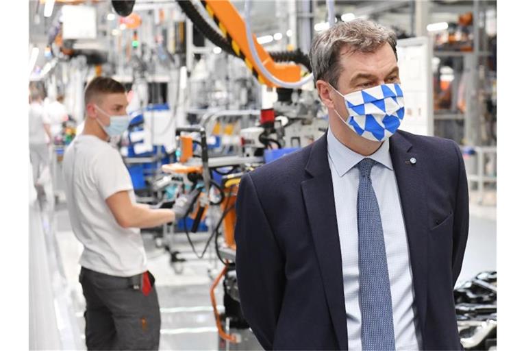 Markus Söder zu Besuch im Audi Werk in Ingolstadt. Foto: -/AUDI AG/dpa