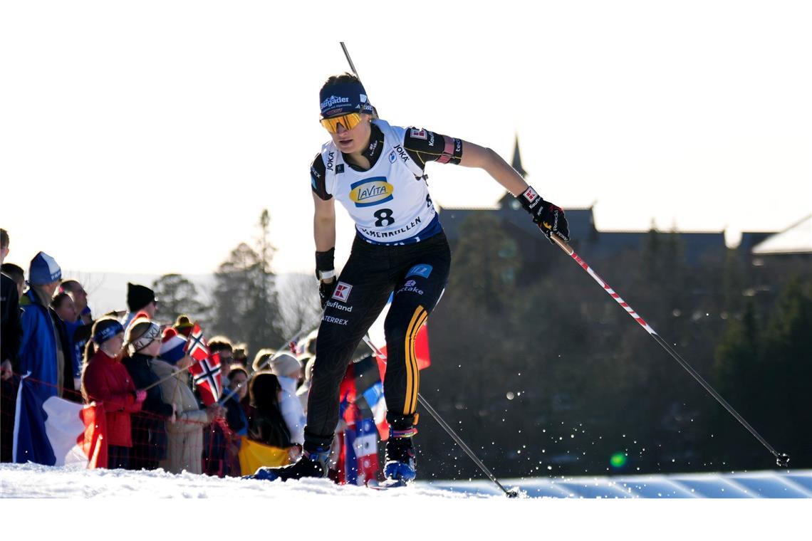 Marlene Fichtner auf der Strecke am Holmenkollen.