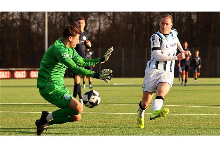 Marlon Faß war gegen Young Boys Reutlingen noch im Einsatz, nun verletzte sich der Stürmer im Training.      
Foto: Baumann