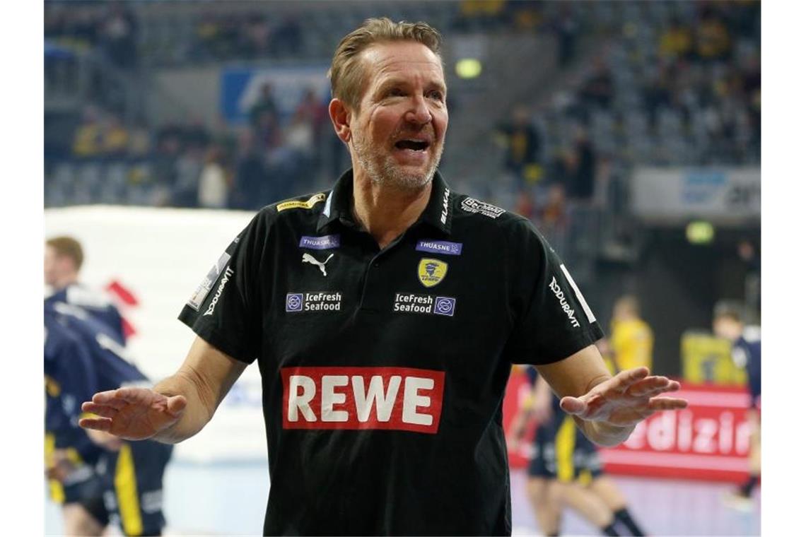Löwen-Handballer trainieren auch nach Saisonabbruch Martin Schwalb, Trainer Rhein-Neckar Löwen. Foto: Michael Deines/dpa/Archivbild