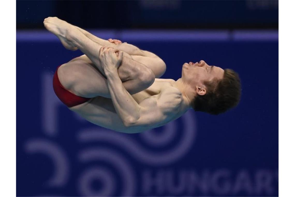 Wolfram statt Hausding: Wasserspringer jubeln weiter bei EM Martin Wolfram hat bei der EM Bronze vom Drei-Meter-Brett gewonnen. Foto: Tamas Kovacs/MTI/AP/dpa