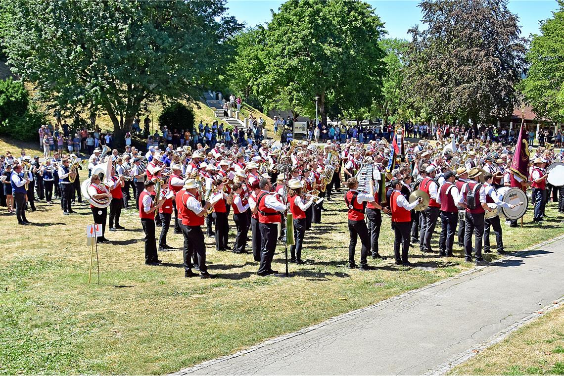 Massenchor der Musikvereine im Stadtgarten. Feier zu 60 Jahre Städtepartnerschaf...