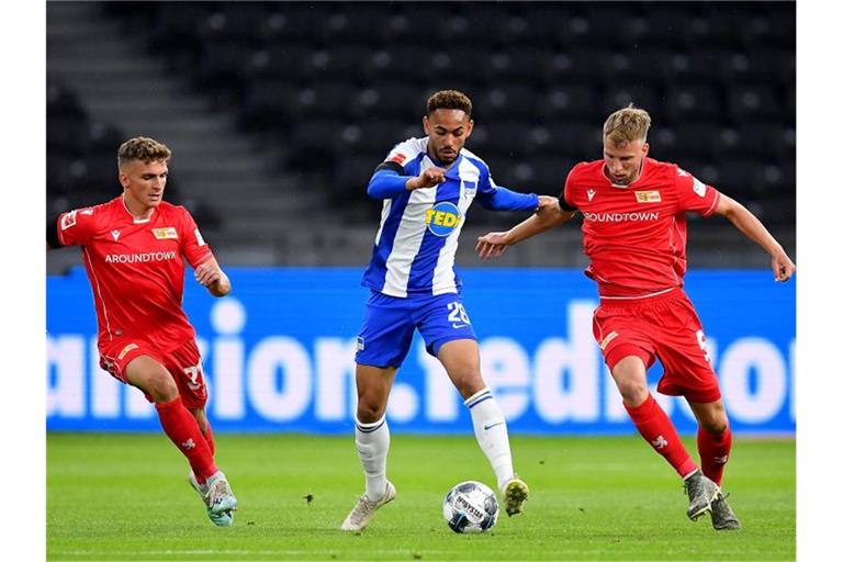 Matheus Cunha (M.) spielte bei Hertha BSC stark auf. Foto: Stuart Franklin/Getty Images Europe/Pool/dpa