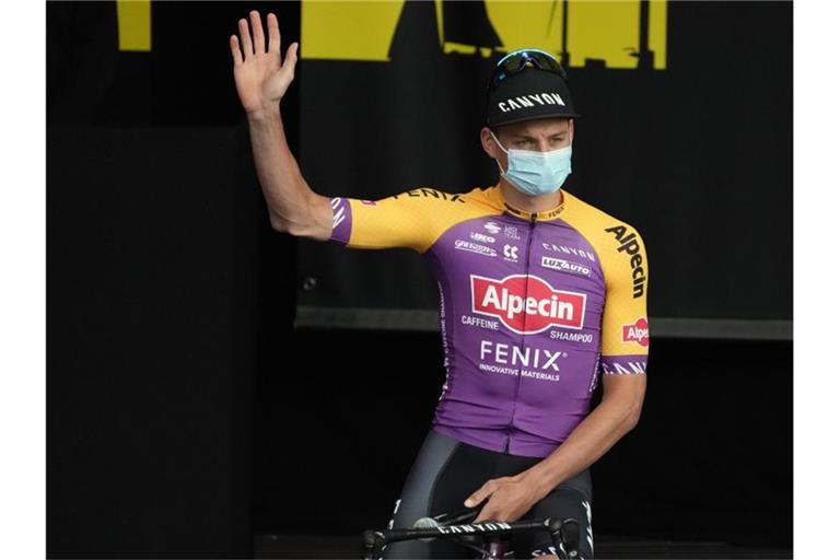 Mathieu van der Poel würde gerne die erste Etappe der 108. Tour de France gewinnen. Foto: Daniel Cole/AP/dpa