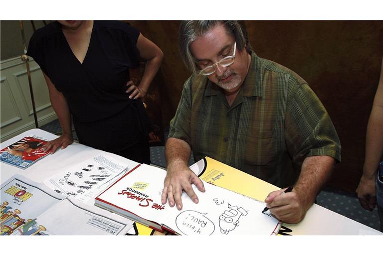 Matt Groening, Erfinder der Zeichentrickfilmserien Die Simpsons, wirbt in Beverly Hills für „The Simpsons Movie“ (Archivfoto).