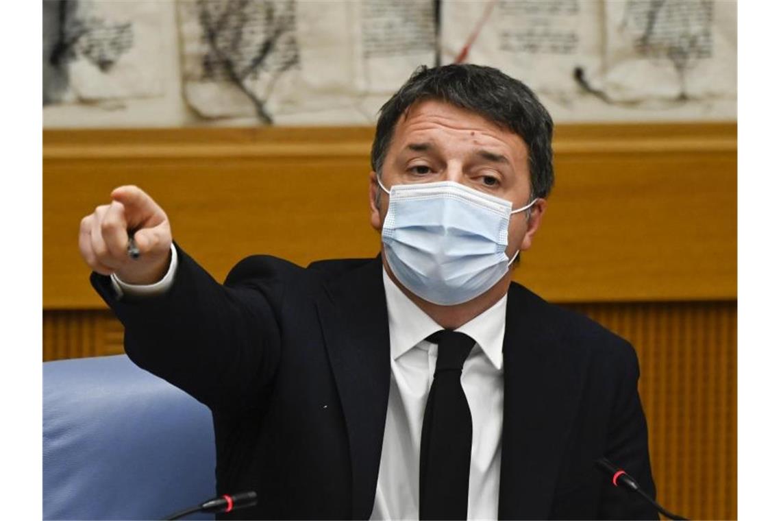 Der Machtkampf zwischen Conte und Renzi bewegt Italien Matteo Renzi hatte mit seiner Splitterpartei Italia Viva am Mittwoch die Mitte-Links-Koalition platzen lassen. Foto: Alberto Pizzoli/POOL AFP/dpa