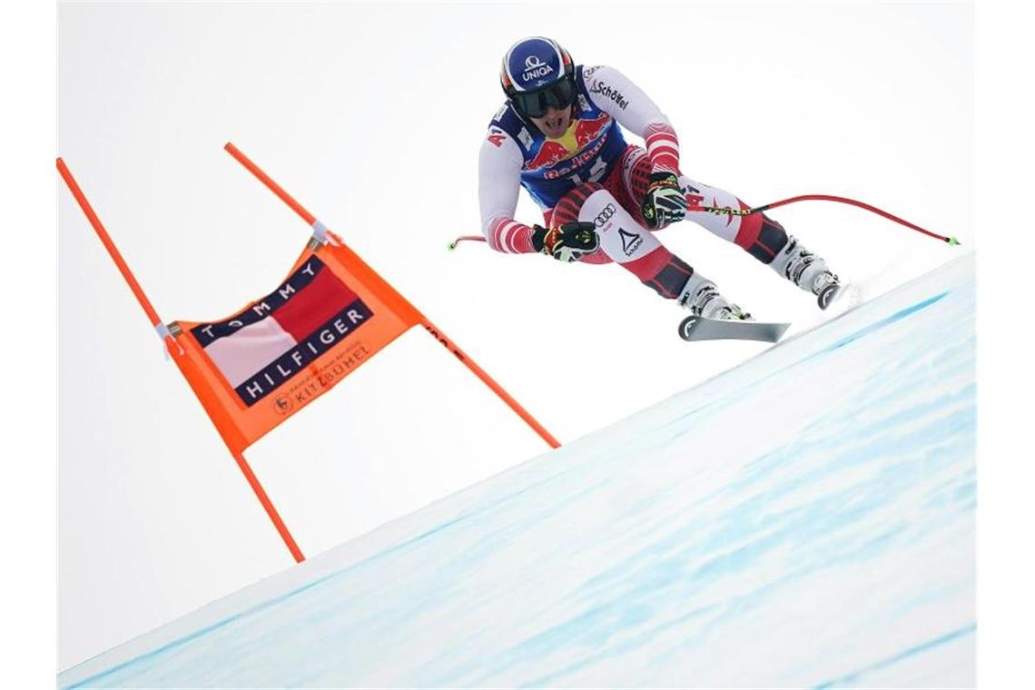 Dreßen verpatzt Kitzbühel-Rückkehr - Mayer jubelt auf Streif Matthias Mayer absolvierte die Streif am schnellsten. Foto: Georg Hochmuth/APA/dpa