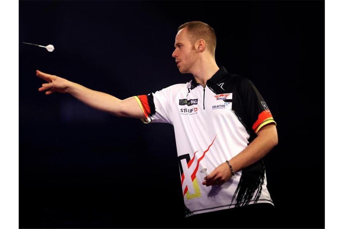 Max Hopp ist in der zweiten Runde der Darts-WM ausgeschieden. Foto: Steven Paston/PA Wire/dpa