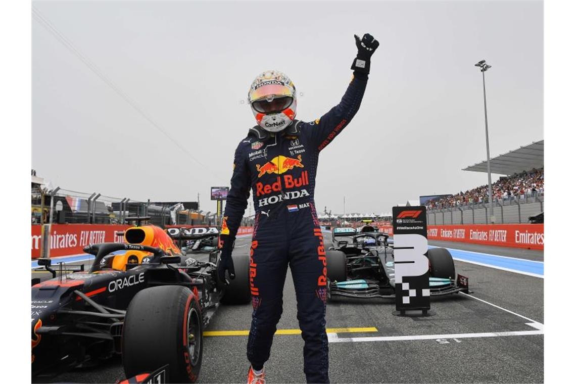 Max Verstappen sicherte sich in Le Castellet die Pole Position. Foto: Nicolas Tucat/Pool AFP/AP/dpa