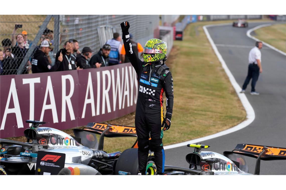 Tränen im Cockpit: Hülkenberg holt erstes Formel-1-Podium McLaren-Pilot Lando Norris holte sich den Heimsieg.