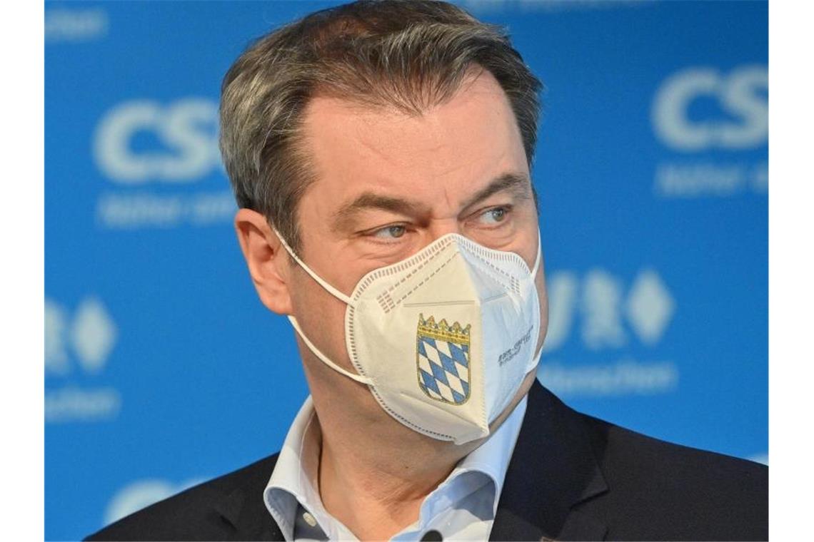 Söder akzeptiert CDU-Beschluss für Kanzlerkandidat Laschet „Mein Wort, das ich gegeben habe, gilt“: CSU-Chef Markus Söder akzeptiert das Votum des CDU-Vorstands für Armin Laschet als Kanzlerkandidaten. Foto: Peter Kneffel/dpa-Pool/dpa