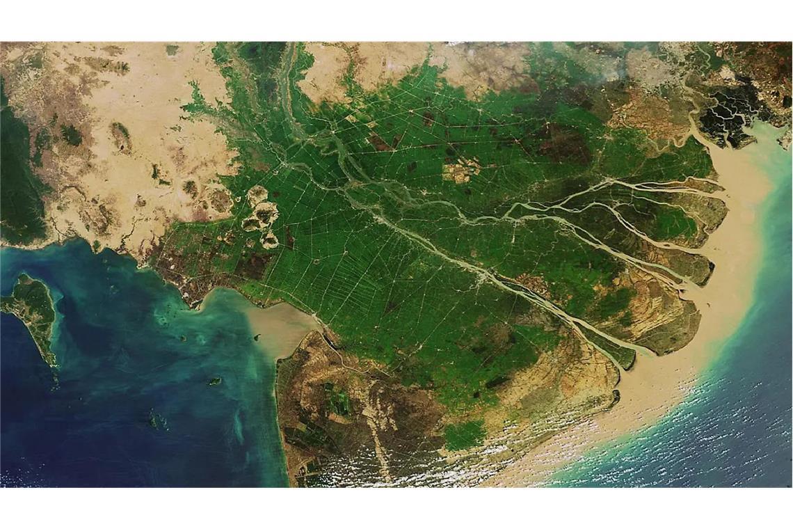 Mekong-Delta in Vietnam: Dort standen einem Forscher zufolge vor zehn Jahren schon Gebiete unter Wasser, die nach bisherigen Schätzungen erst bei einem Meeresspiegel-Anstieg von 1,5 bis 2 Metern hätten überflutet werden sollen.