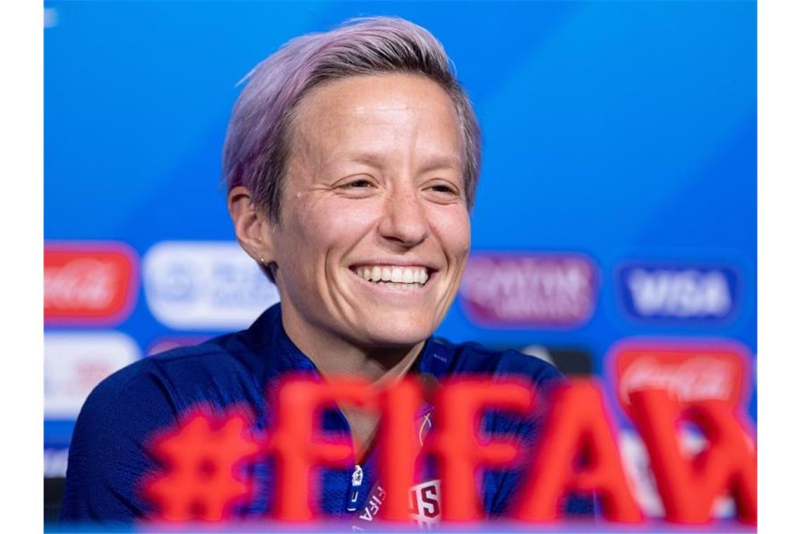 USA mit Rapinoe vor Finale gegen Niederlande selbstbewusst Meldet sich rechtzeitig zum WM-Finale wieder fit: Megan Rapinoe. Foto: Sebastian Gollnow