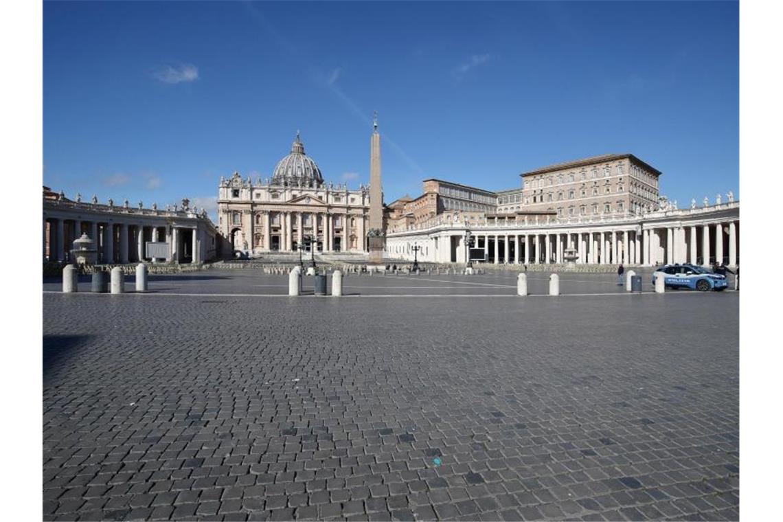 Menschenleerer Petersplatz in Rom. Foto: Grzegorz Galazka/Mondadori Portfolio via ZUMA/dpa