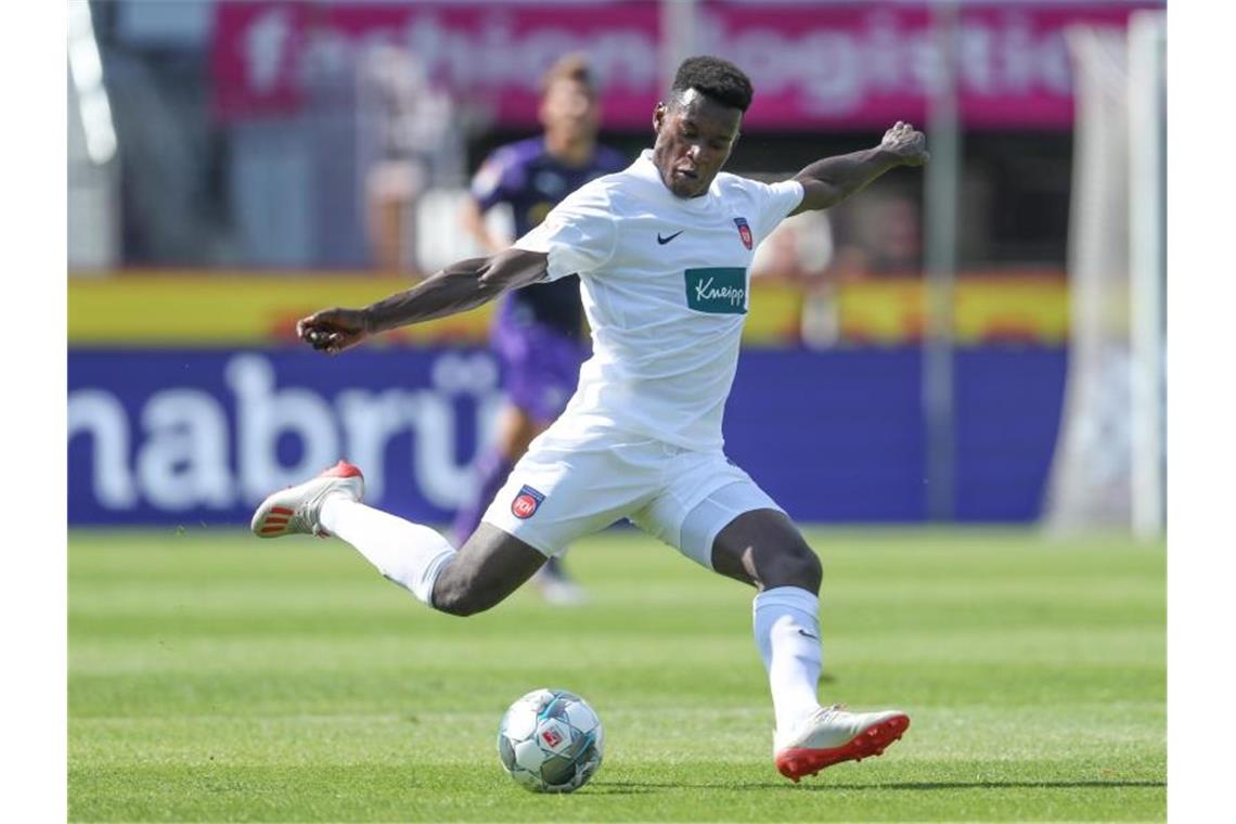 1. FC Heidenheim verleiht Biankadi an 1860 München Merveille Biankadi in Aktion. Foto: Friso Gentsch/dpa/Archivbild