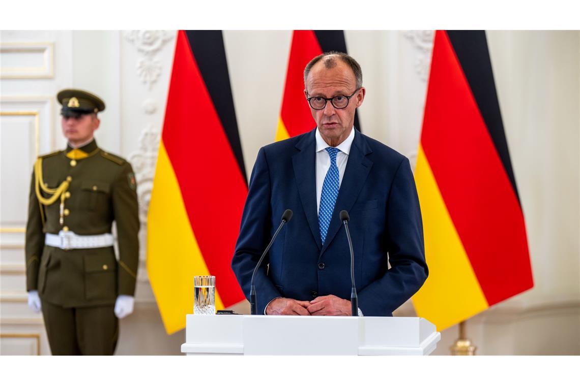 Merz: Jeden Zentimeter des Nato-Territoriums verteidigen Merz beschrieb die Sicherheitslage im Baltikum als sehr angespannt.