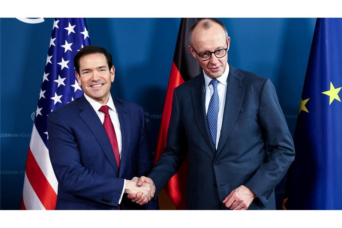 Merz (r.) und Rubio hatten sich bereits am Freitag getroffen.