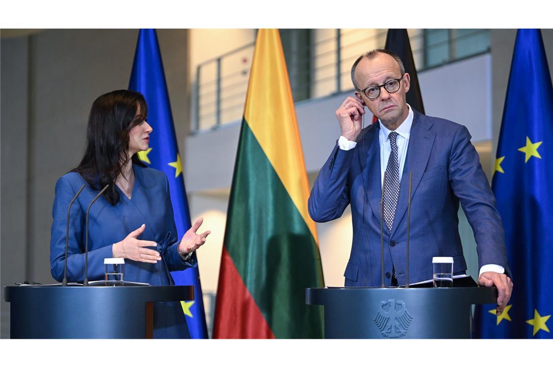Merz traf die litauische Premierministerin Inga Ruginiene in Berlin.