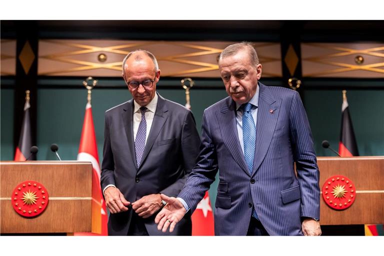 Merz und Erdogan demonstrierten Einigkeit - doch beim Thema Gaza geraten sie aneinander.