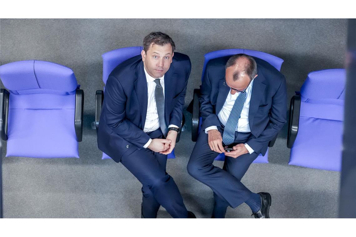 Klingbeil: Vertrauen zu Merz wächst Merz und Klingbeil sind sich seit dem Wahlkampf näher gekommen. (Archibild)