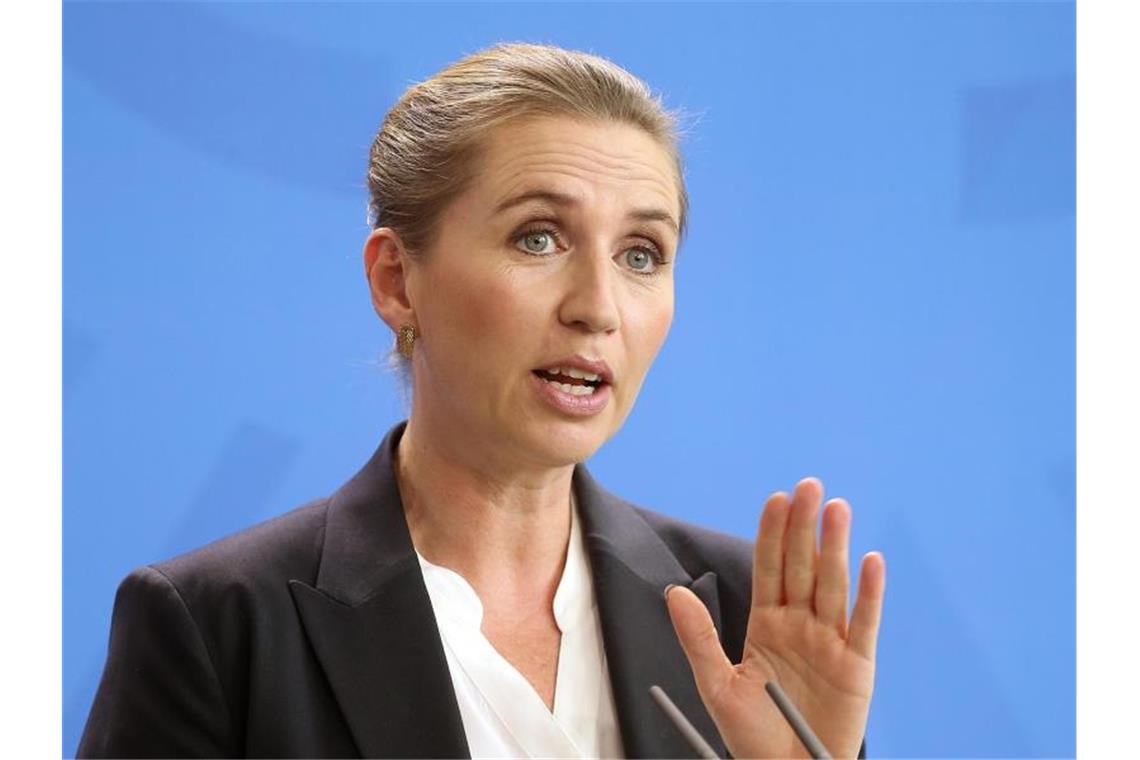 Mette Frederiksen, hier im Juli bei einer Pressekonferenz in Berlin, ist Ministerpräsidentin von Dänemark. Foto: Wolfgang Kumm