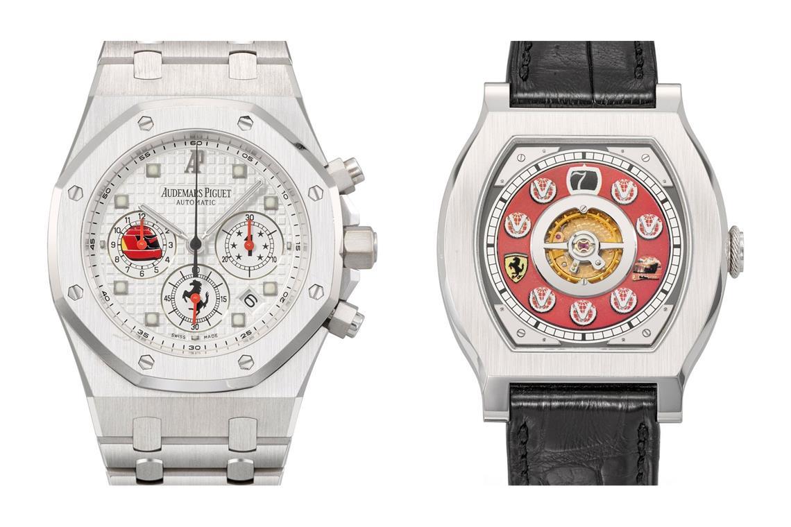 Michael Schumachers Uhren: Ein Audemars Piguet Royal Oak-Chronograph (l) und die Journe Vagabondage 1 Model-Uhr.