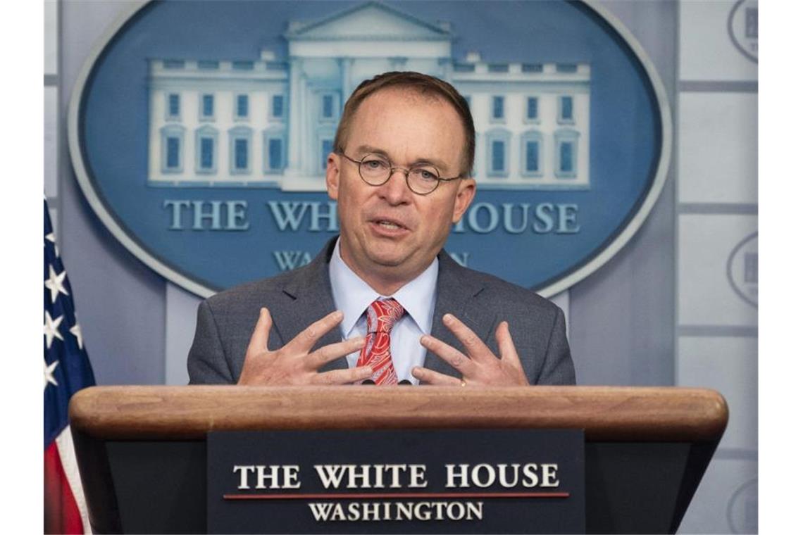 Demokraten wollen Trump-Mitarbeiter im Senat vorladen Mick Mulvaney, Stabschef des Weißen Hauses, hatte im Oktober bestätigt, dass Druck auf die Ukraine ausgeübt werden sollte, wiederrief das aber wenige Stunden später. Foto: Joyce Boghosian/Planet Pix via ZUMA Wire/dpa