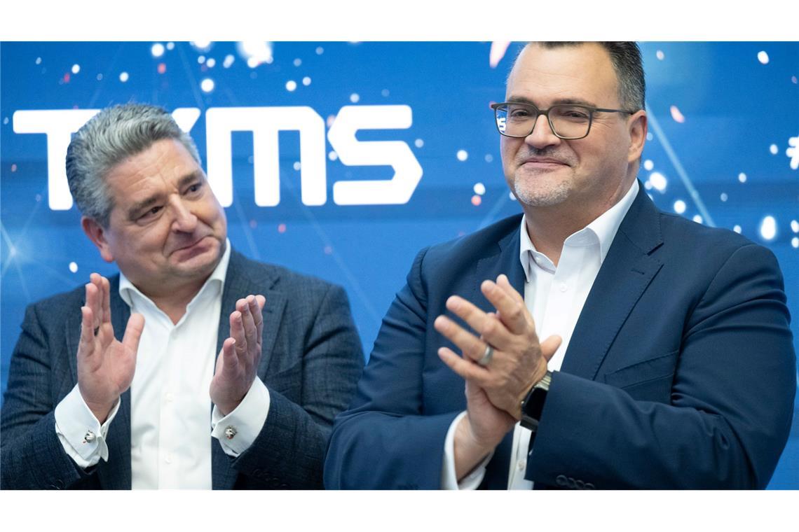 Marineschiffbauer TKMS legt fulminanten Börsenstart hin Miguel Lopez und Oliver Burkhard sind die Väter des TKMS-Börsengangs.