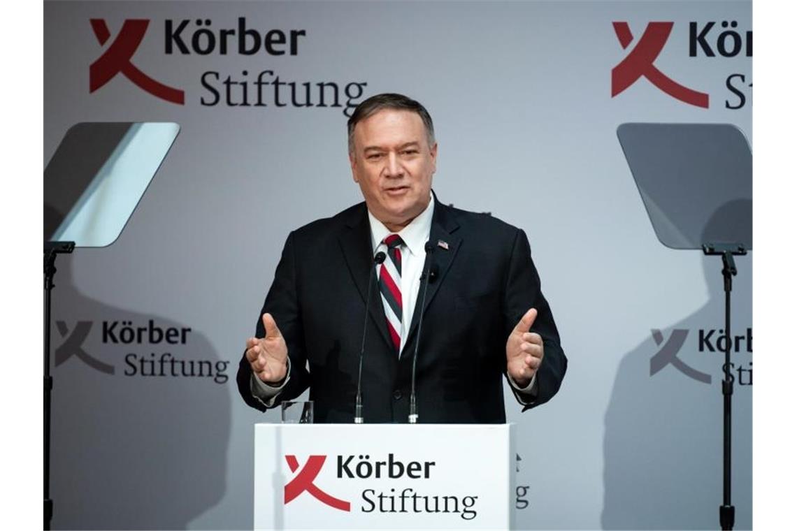Pompeo: Deutschland muss mit den USA für Freiheit kämpfen Mike Pompeo spricht beim Körber Global Leaders Dialogue in Berlin. Foto: Bernd von Jutrczenka/dpa