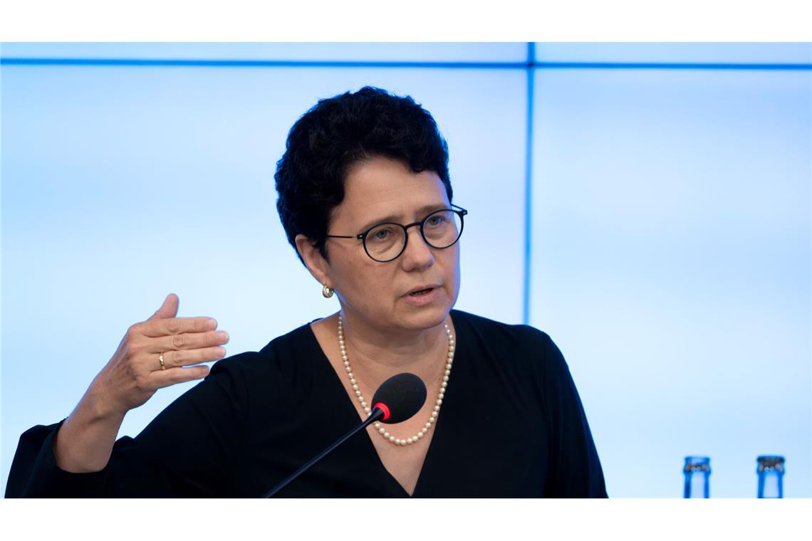 Ministerin Marion Gentges (CDU) bei einer Pressekonferenz. (Archivbild)