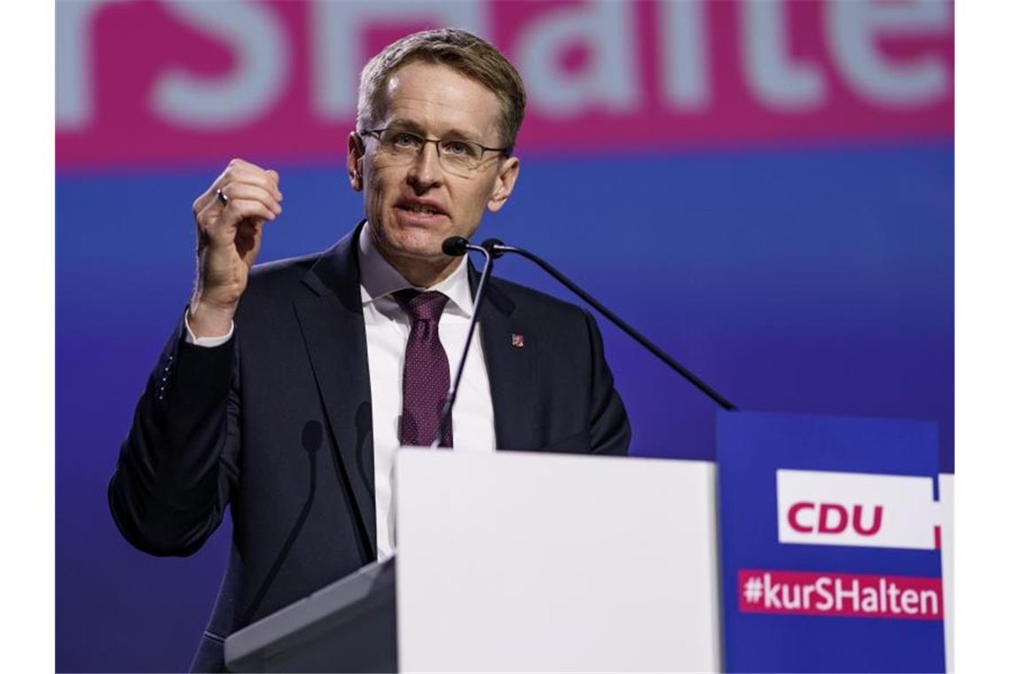Wahlumfrage sieht CDU in Schleswig-Holstein klar vorne Ministerpräsident Daniel Günther beim Landesparteitag der CDU Anfang März. Foto: Axel Heimken/dpa