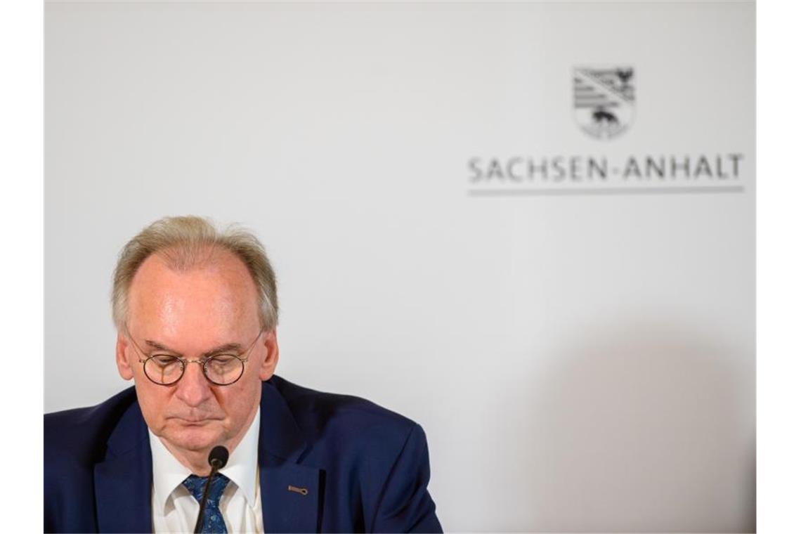 Ministerpräsident Reiner Haseloff bei einer Pressekonferenz nach der Koalitionssitzung in Magdeburg. Foto: Klaus-Dietmar Gabbert/dpa-Zentralbild/dpa